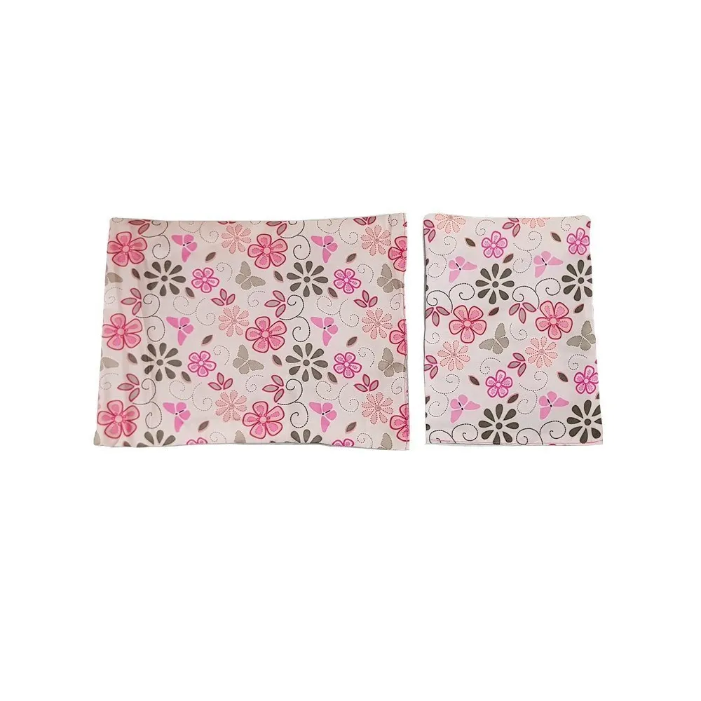 Solidne łóżko w kwiaty do zabawy dla lalek do 40 cm