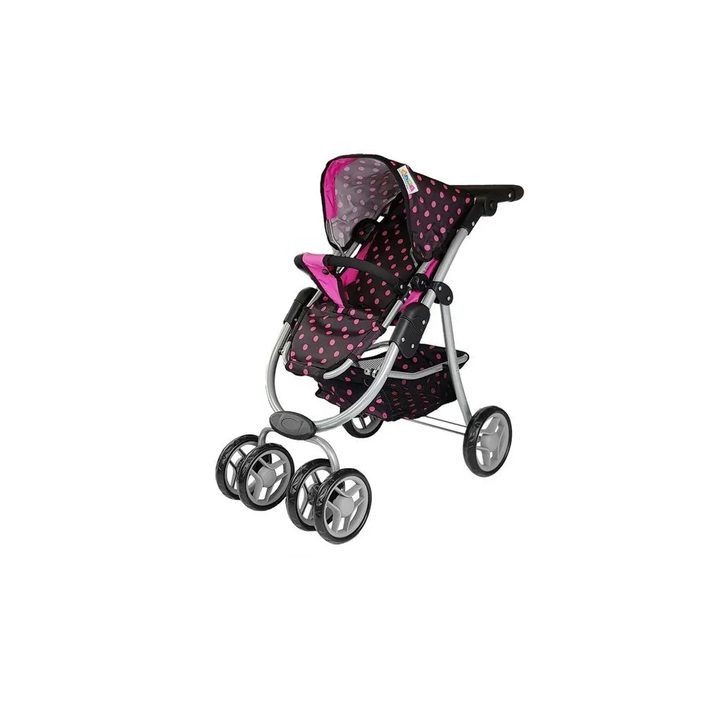 Lekki wózek zabawkowy z czterema kółkami i pojemnym koszem