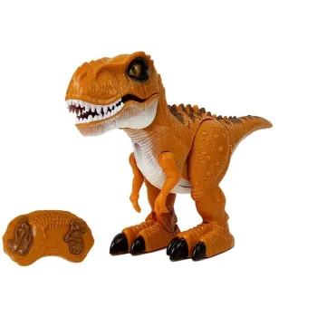 Dinozaur Zdalnie Sterowany R/C Brąz Dźwięk Światło Tyranozaur