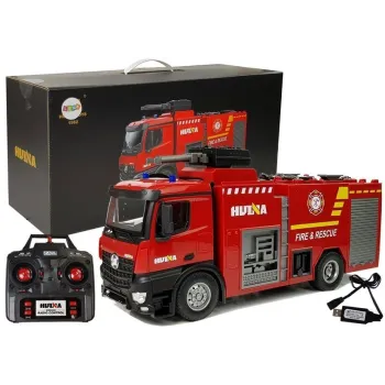 Zdalnie sterowany wóz strażacki Huina 1562 z efektem opryskiwania wody