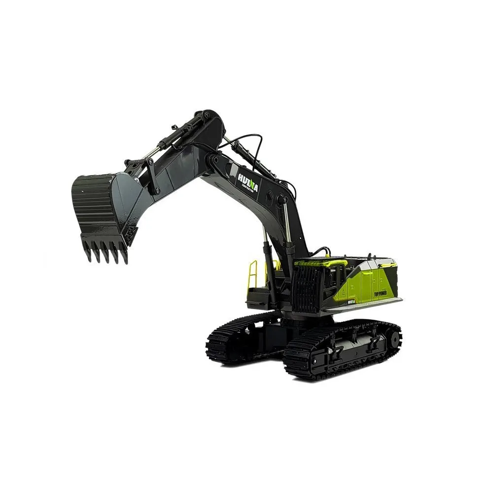 Prezentacja kabiny koparki HuiNa 1:14 z efektem świetlnym LED