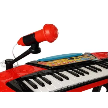 Zestaw keyboard z mikrofonem i statywem dla małego muzyka