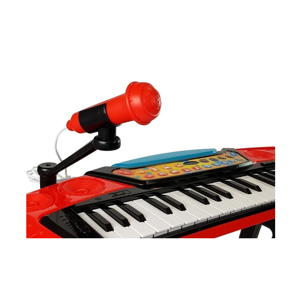 Zestaw keyboard z mikrofonem i statywem dla małego muzyka