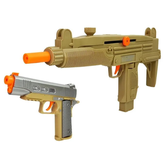 Broń zabawkowa i rewolwer w zestawie wojskowym dla dzieci