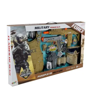 Zestaw wojskowy zapakowany w kartonowe pudełko gotowe na prezent