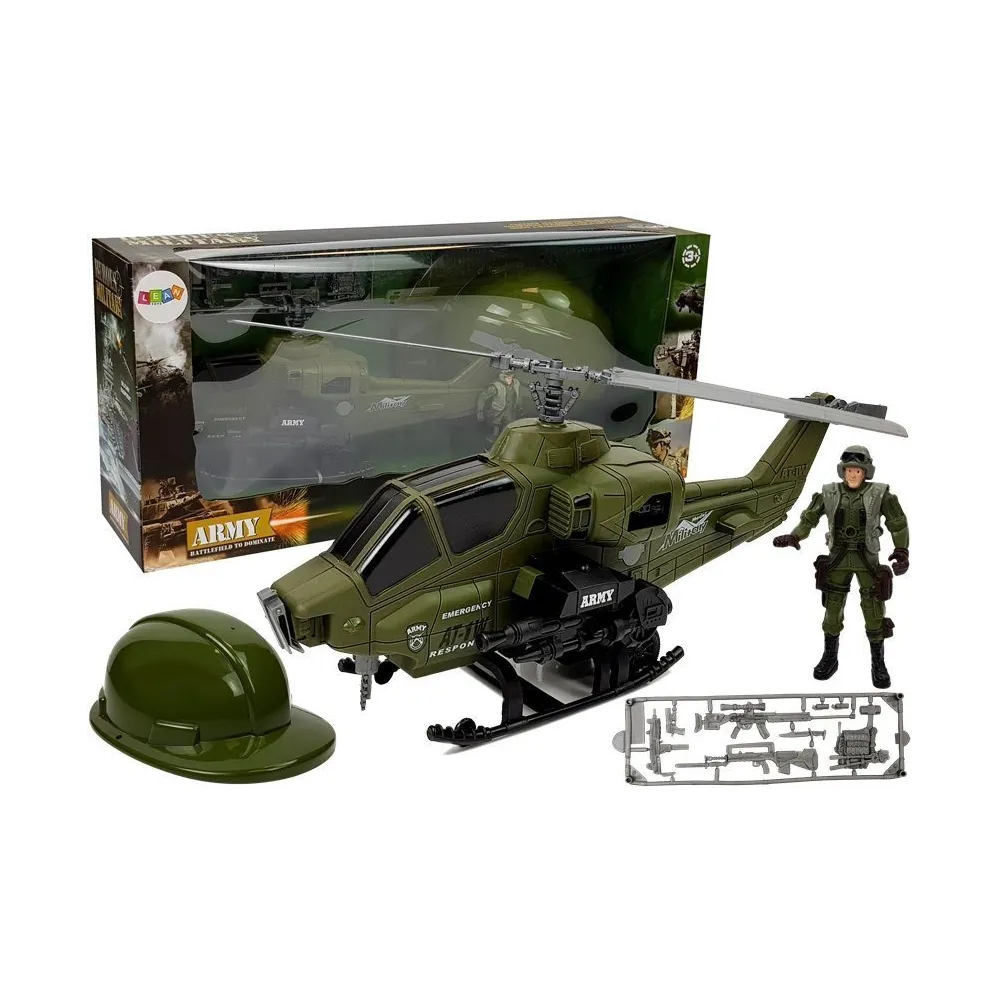 Zestaw wojskowy z helikopterem i figurką żołnierza dla dzieci