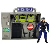 Duży helikopter policyjny z wirnikiem i efektami świetlnymi