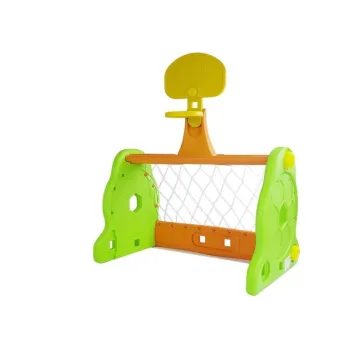 sportowy zestaw 2w1 dla dzieci z bramką i tablicą do kosza na plac zabaw
