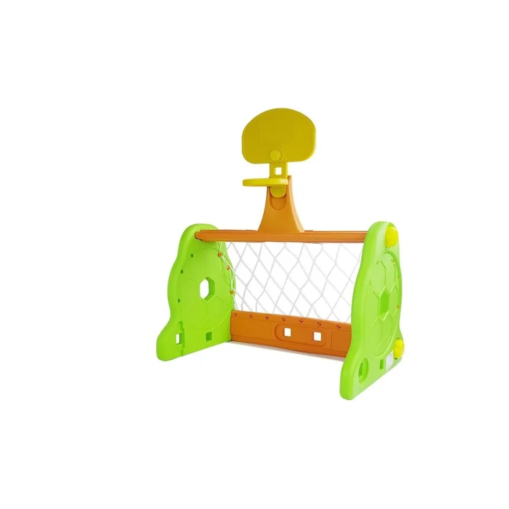 sportowy zestaw 2w1 dla dzieci z bramką i tablicą do kosza na plac zabaw