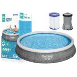 Basen ogrodowy rozporowy 396 x 84 cm Bestway 57376 przygotowany do kąpieli