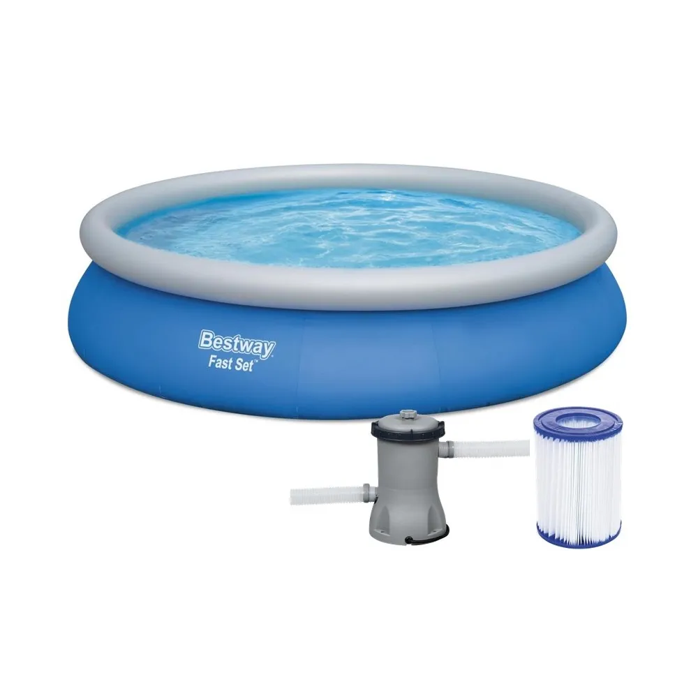 Basen rozporowy Bestway 457x84 cm przygotowany do letnich kąpieli w ogrodzie