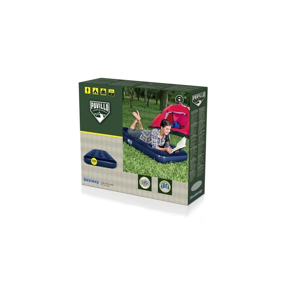 Wytrzymały materac dmuchany Bestway podczas użytkowania na zewnątrz