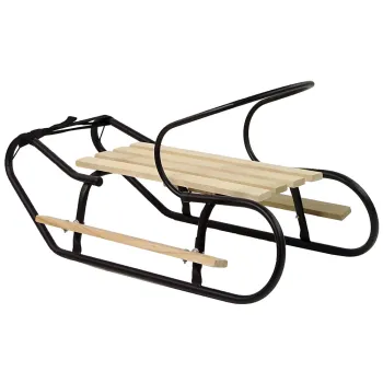 Sanki Metalowe z Oparciem i Paskiem – Czarne