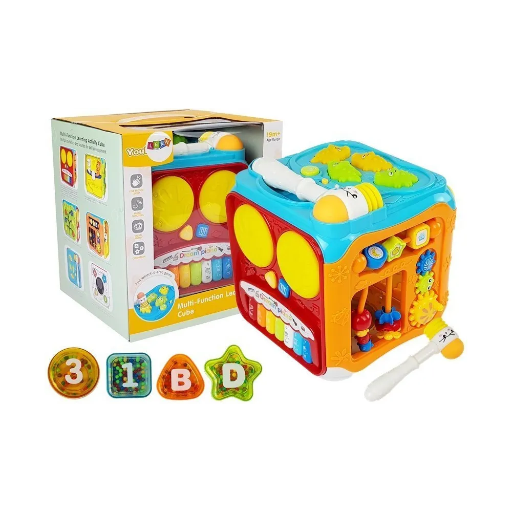 Kostka edukacyjna sorter z efektami świetlnymi i dźwiękowymi dla niemowląt