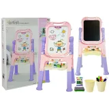 Tablica Magnetyczna Kredowa 2w1 Różowo-Fioletowa Akcesoria