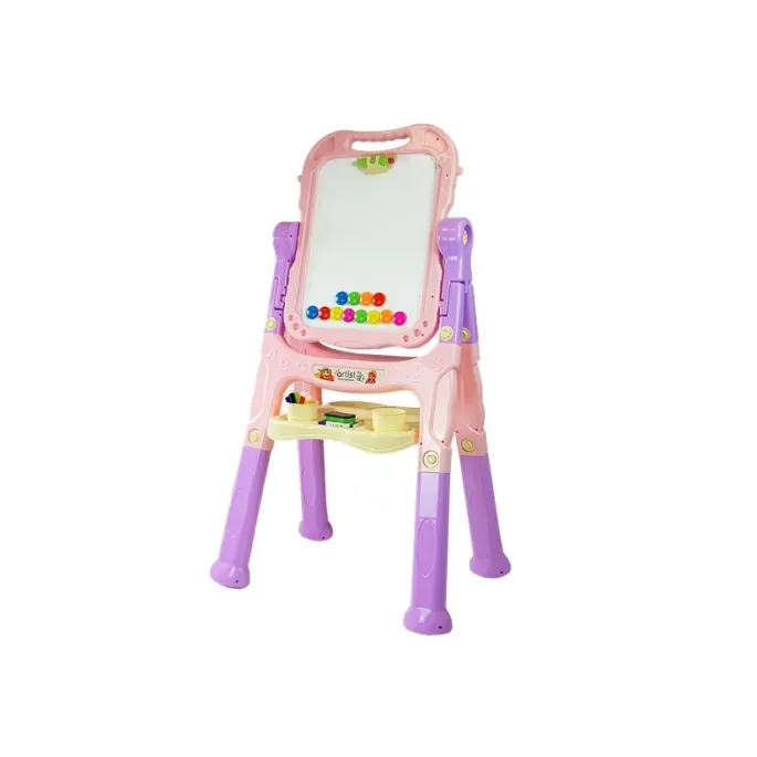 Tablica Magnetyczna Kredowa 2w1 Różowo-Fioletowa Akcesoria