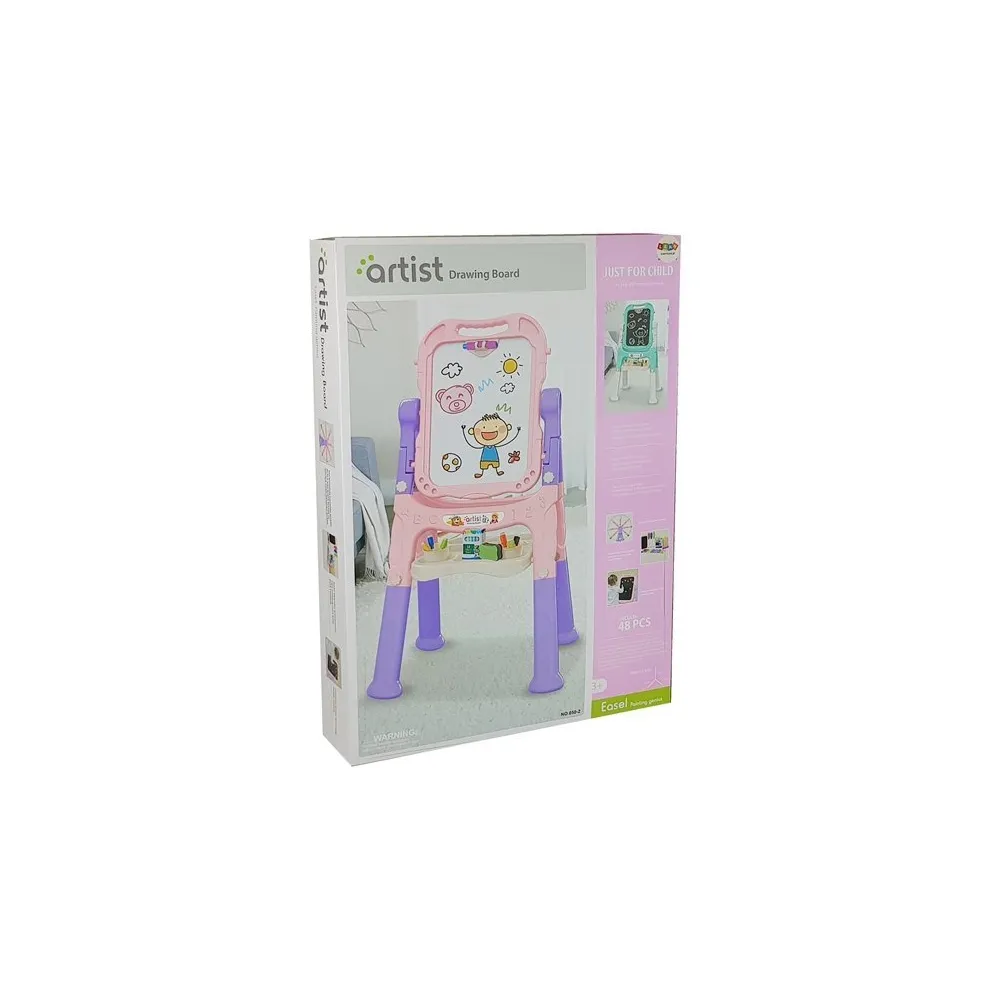 Tablica Magnetyczna Kredowa 2w1 Różowo-Fioletowa Akcesoria