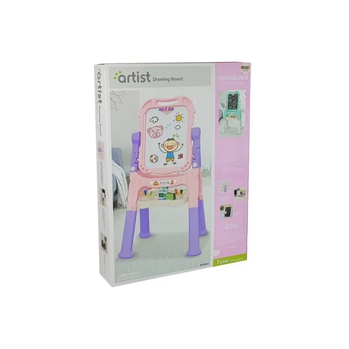 Tablica Magnetyczna Kredowa 2w1 Różowo-Fioletowa Akcesoria