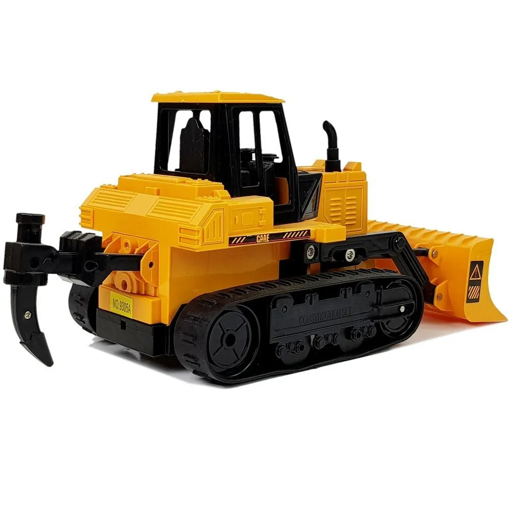 Buldożer zabawka 1:28 z młotem z tyłu i efektami dźwiękowymi