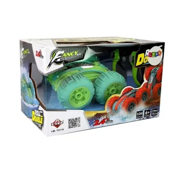 Widok całego zestawu z amfibią, pilotem i akcesoriami