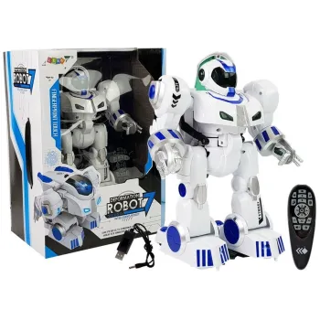 Robot interaktywny K4 podczas tańca z podświetlonymi oczami LED