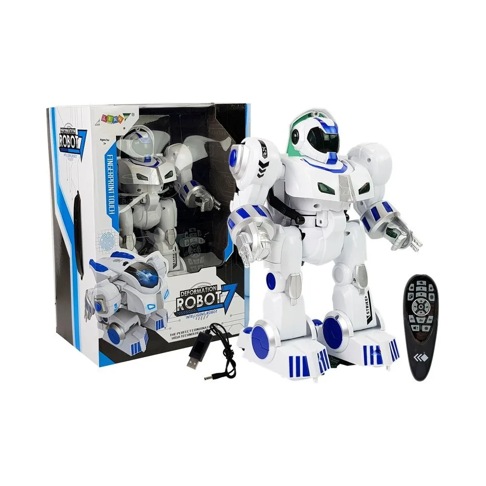 Robot interaktywny K4 podczas tańca z podświetlonymi oczami LED