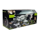 Zabawka 2 w 1 dla chłopców – biały samochód RC z funkcją pistoletu wyrzutni