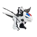 Biały robot dinozaur z pilotem dla najmłodszych miłośników prehistorii