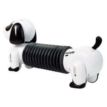 Pies robot wydający dźwięki i melodie na wykładzinie