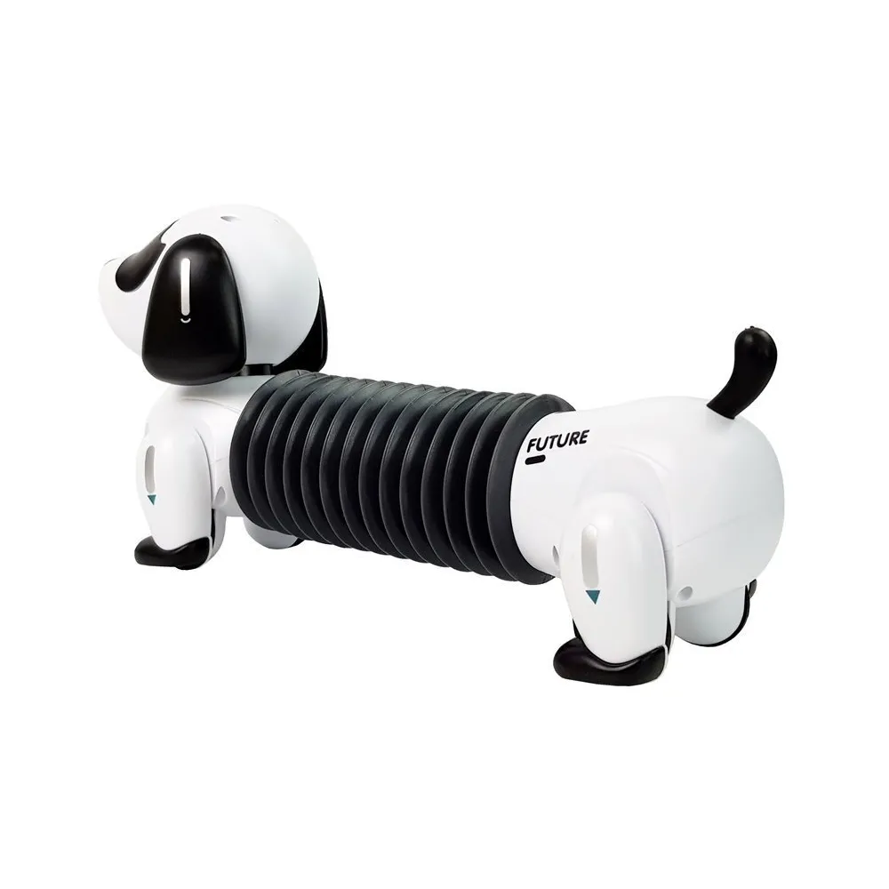 Pies robot wydający dźwięki i melodie na wykładzinie