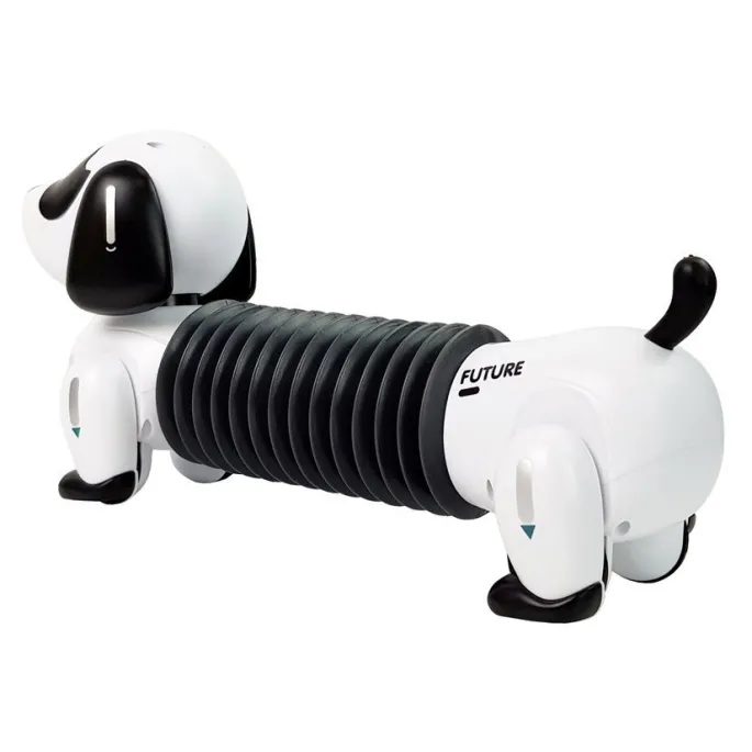 Pies robot wydający dźwięki i melodie na wykładzinie