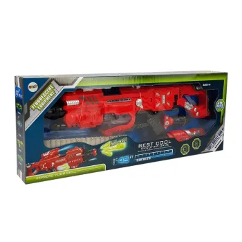 Prezent dla dziecka – pistolet świecący z magzynkiem i efektami dźwiękowymi