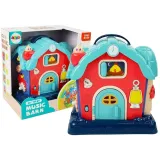 Różowa muzyczna stodoła edukacyjna z motywem farmy dla dzieci