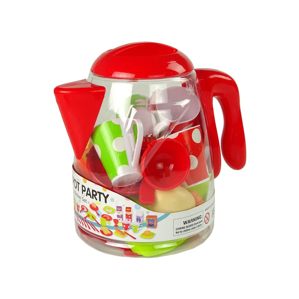 Kolorowe talerzyki i sztućce dla dzieci w zestawie do zabawy