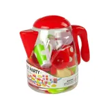 Kolorowe talerzyki i sztućce dla dzieci w zestawie do zabawy