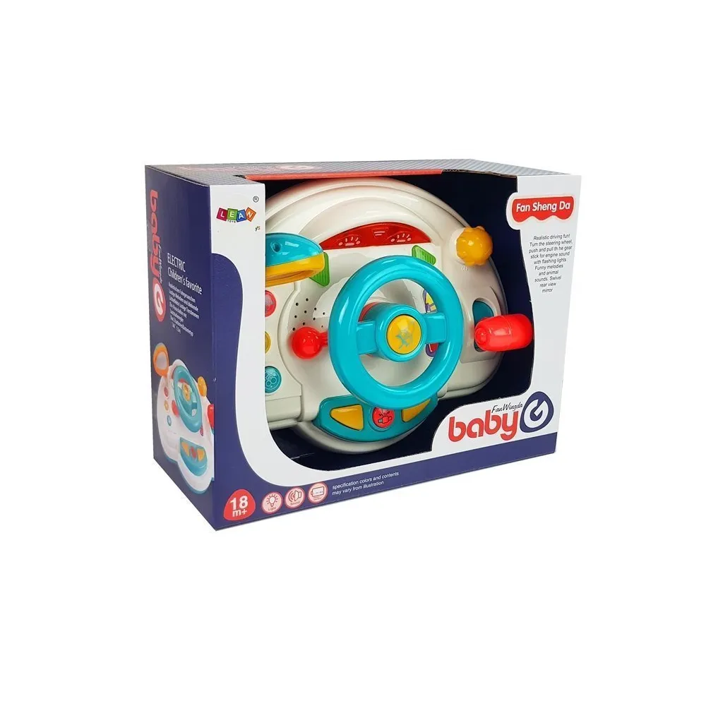 Kolorowa interaktywna kierownica wspierająca rozwój manualny dziecka