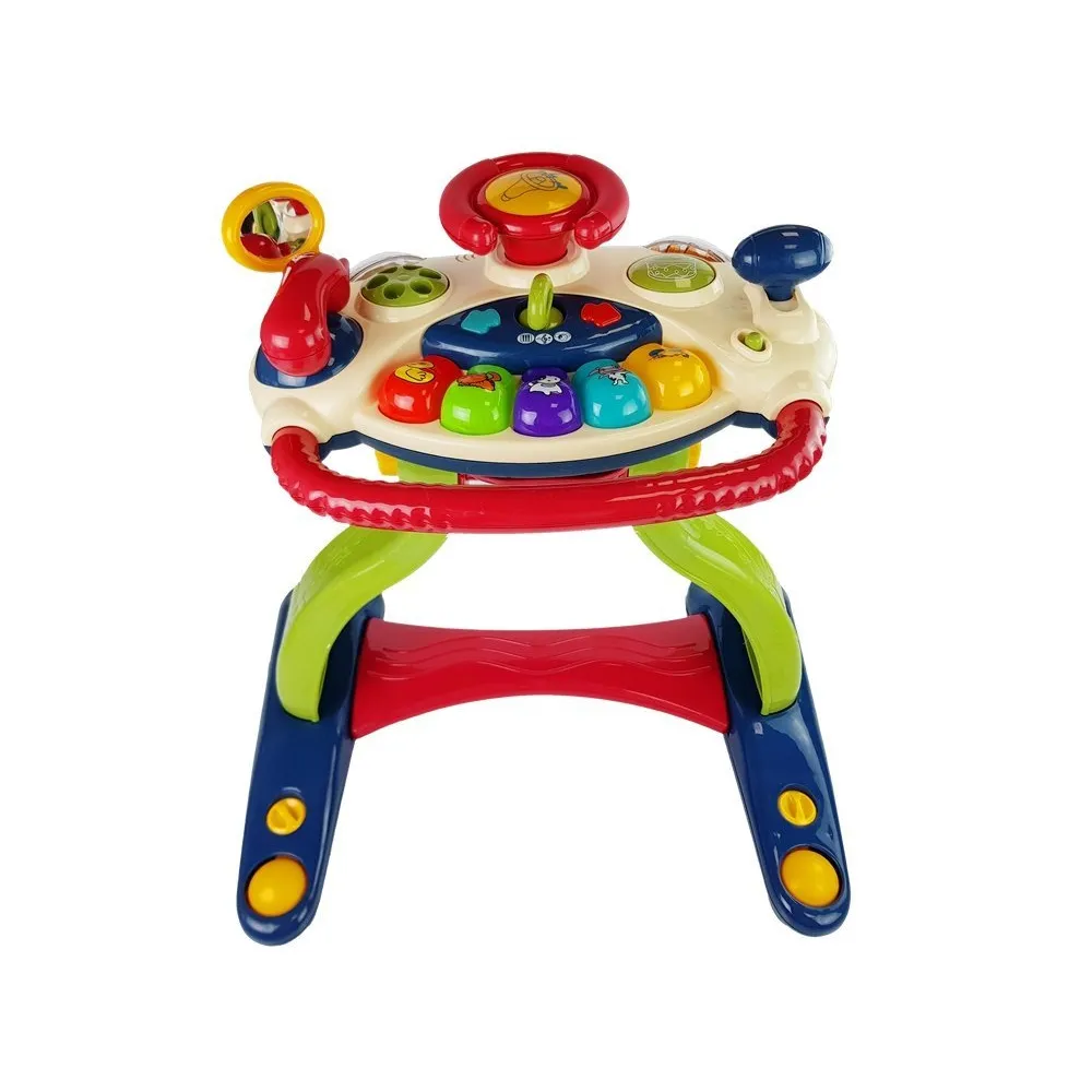 Tablica edukacyjna z kolorowymi przyciskami i kierownicą dla dzieci