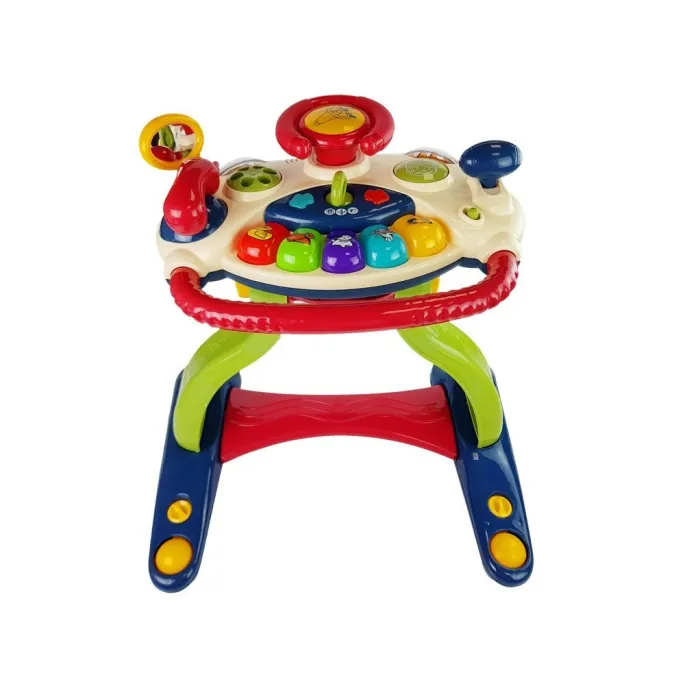 Tablica edukacyjna z kolorowymi przyciskami i kierownicą dla dzieci