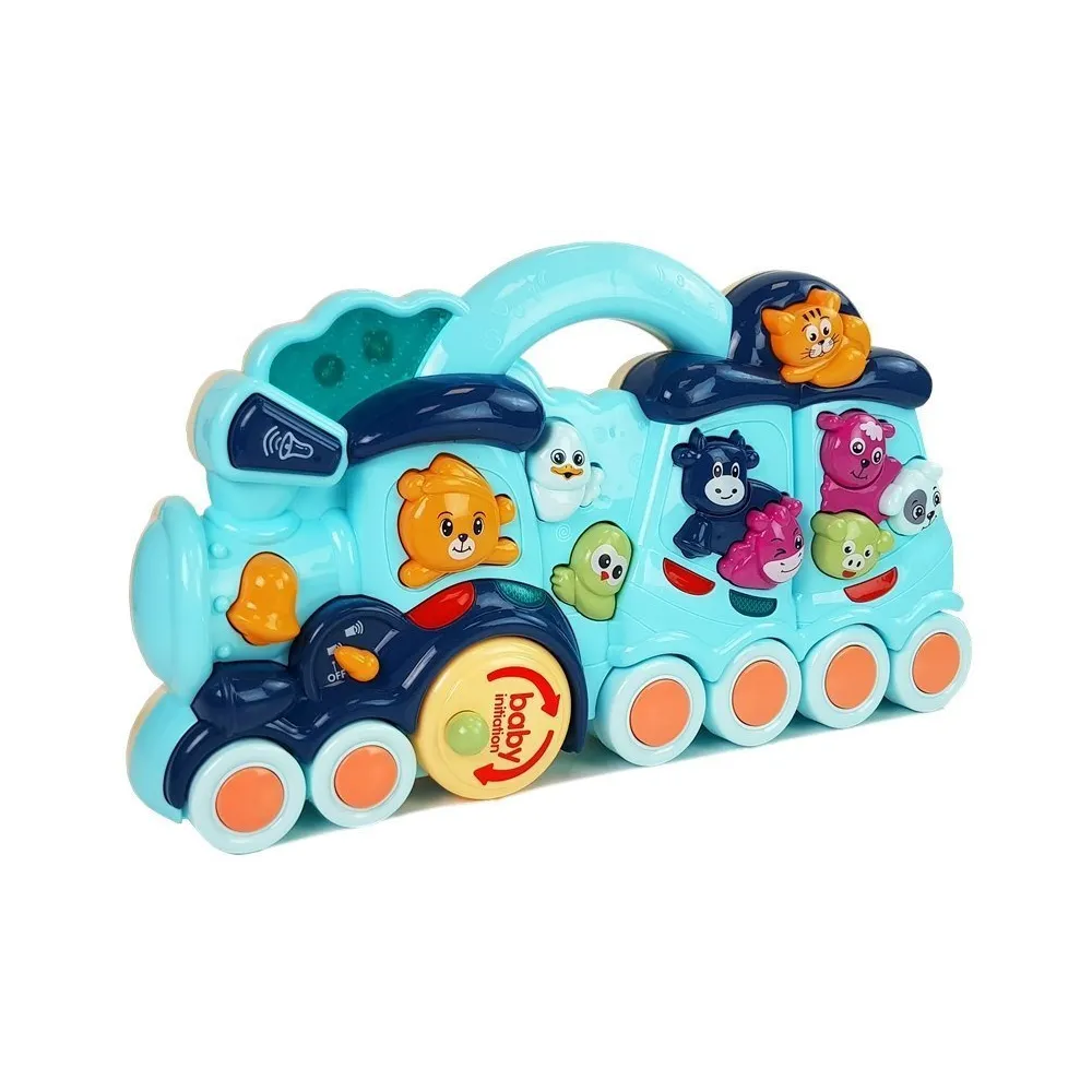 Zabawka lokomotywa na kółkach dla dzieci z odgłosami zwierząt