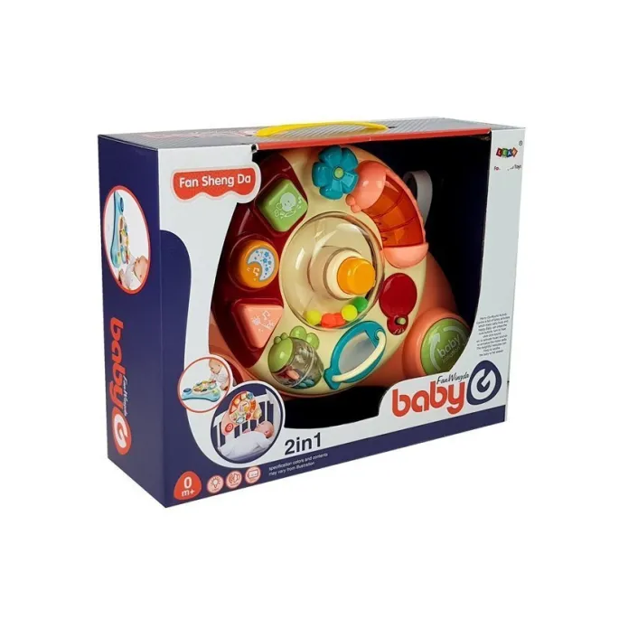 Panel rozwojowy dla dzieci z piszczałką, melodyjkami i grzechotką