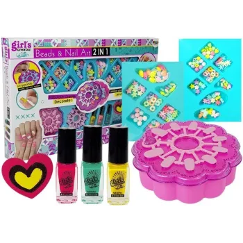 Zestaw do bransoletek i malowania paznokci dla dziewczynek w kolorowym pudełku