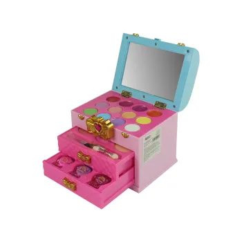 Zestaw Piękności Makijaż Toaletka Szkatułka Różowa Kokardka