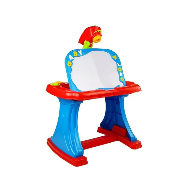 Stolik Edukacyjny z Projektorem Krzesełko Kredki Magnesy Literki i Cyfry