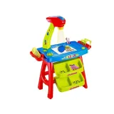 Stolik Edukacyjny Szufladki z Projektorem 36 Obrazków Kredki Szablony Niebiesko Czerwony