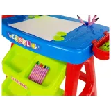 Stolik Edukacyjny Szufladki z Projektorem 36 Obrazków Kredki Szablony Niebiesko Czerwony