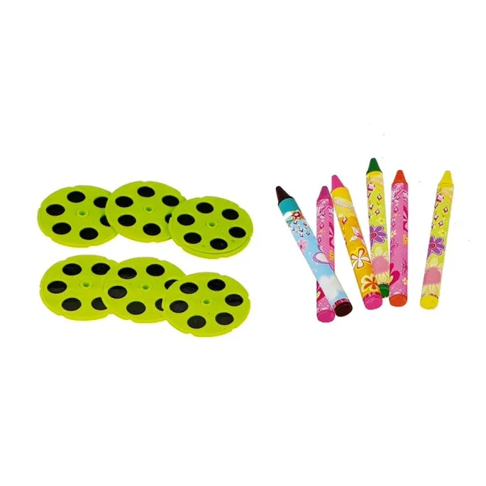 Stolik Edukacyjny Szufladki z Projektorem 36 Obrazków Kredki Szablony Niebiesko Czerwony