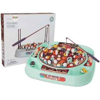 Zestaw do łowienia rybek gra zręcznościowa dla dzieci w miętowym kolorze