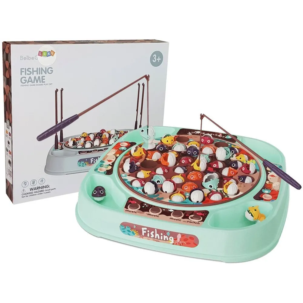 Zestaw do łowienia rybek gra zręcznościowa dla dzieci w miętowym kolorze