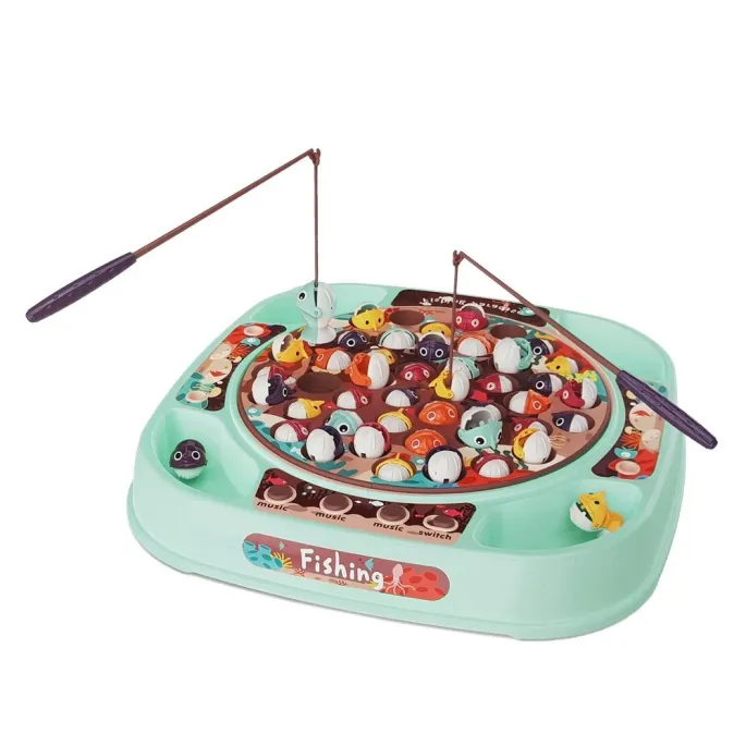 Kolorowa gra zręcznościowa z wędkami i rybkami dla czterech graczy