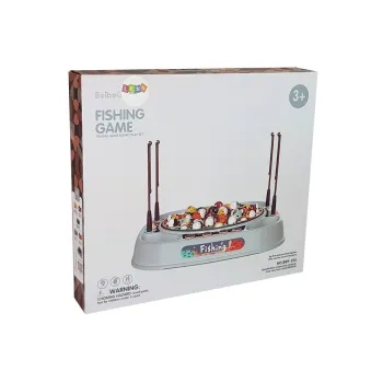 Elementy zestawu gry: 45 kolorowych rybek i cztery wygodne wędki